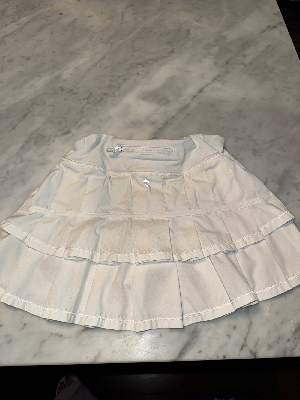 Ivivva White Girls' Athletic Skort with Pleated Hem - Picture 2 of 4